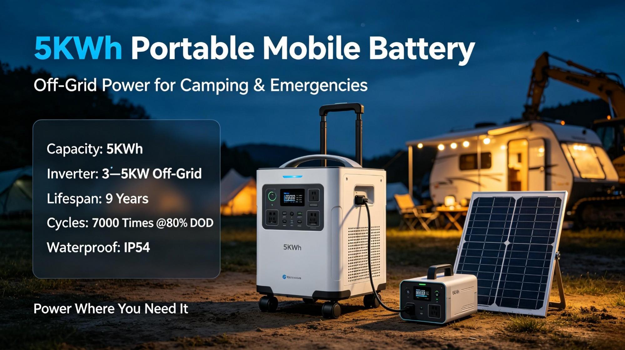 Advantages of 5KWh Portable Mobile Energy Storage Battery for Outdoor Emergency