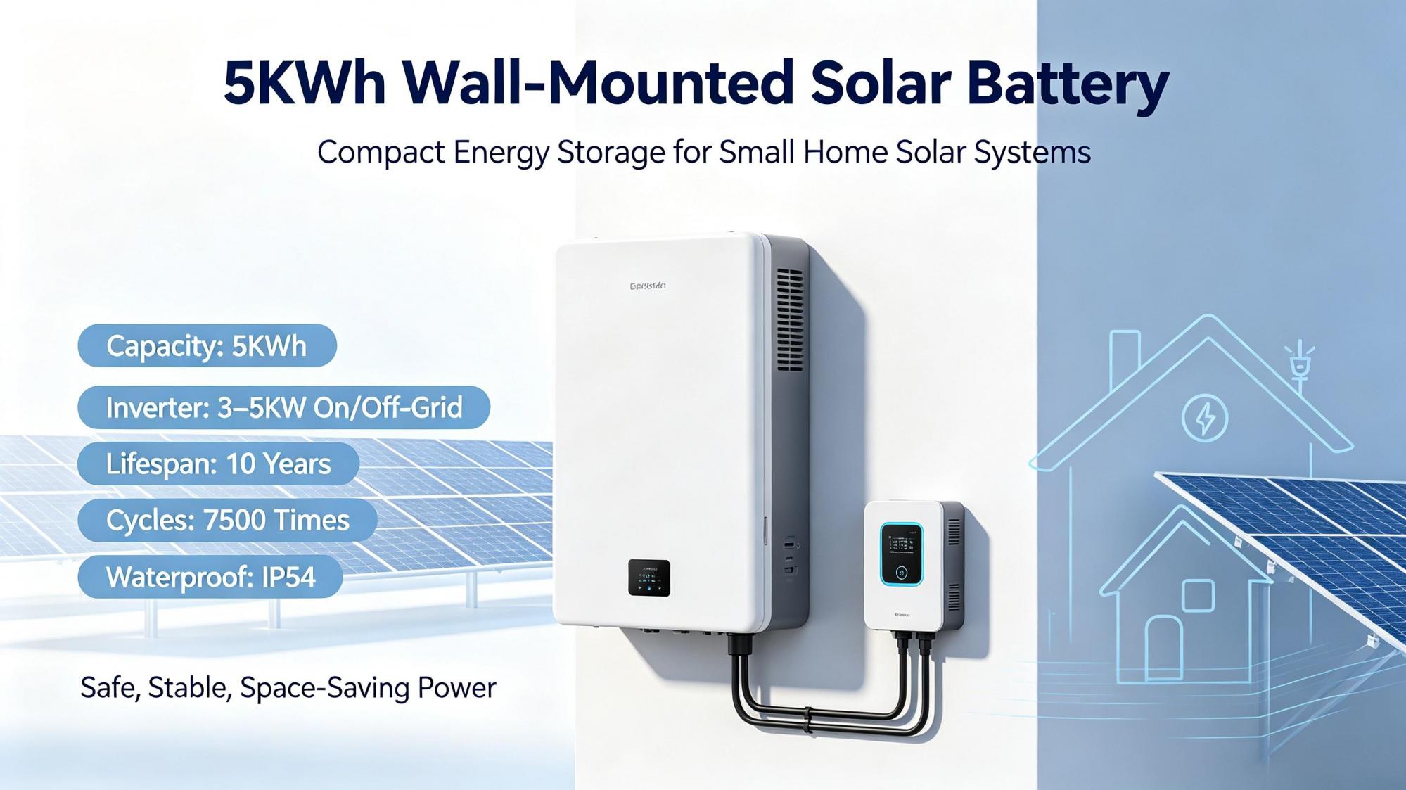 5KWh Wall-Mounted Solar Energy Storage Battery for Home Use