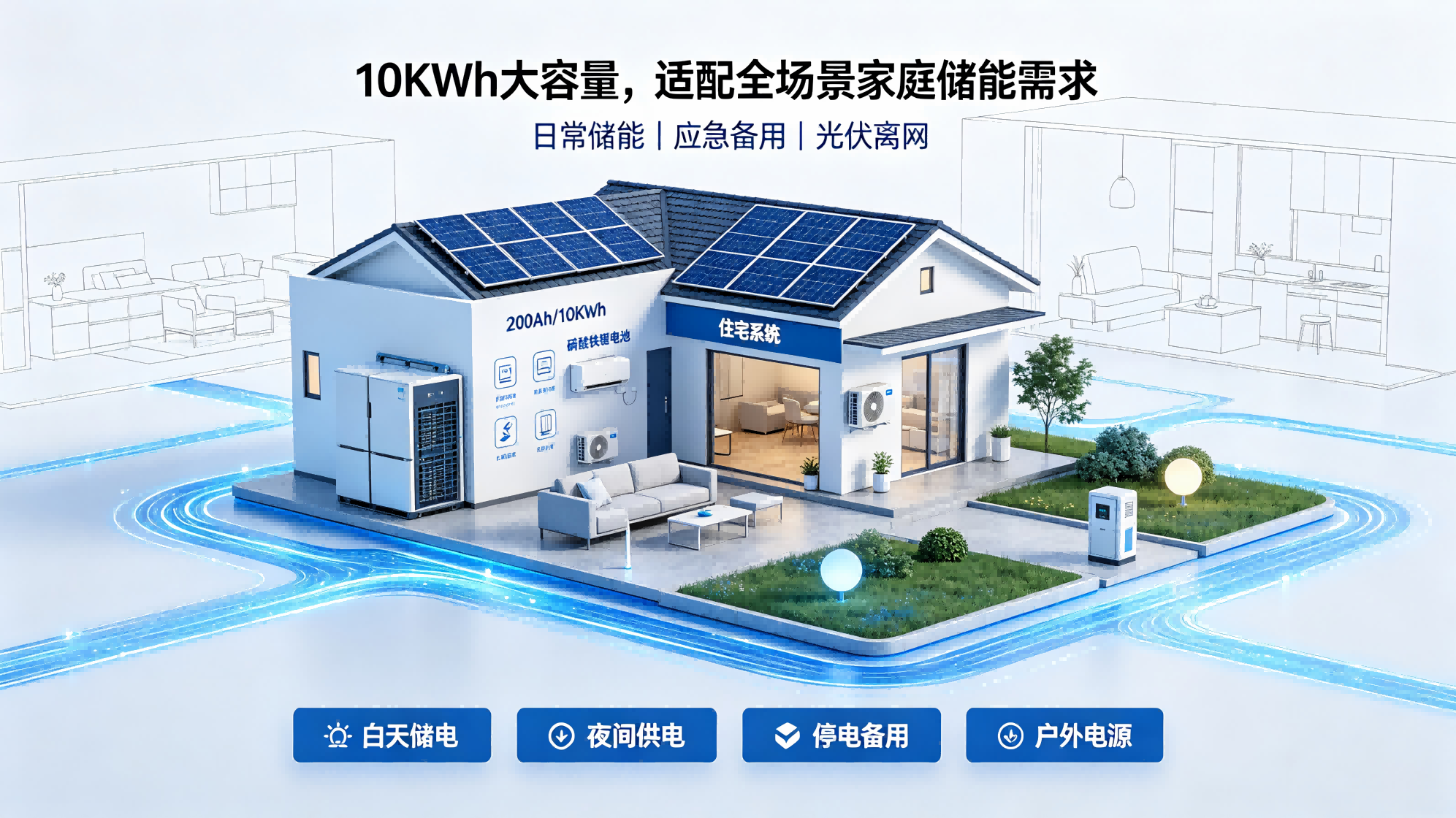 10KWh Large Capacity Adapts to Full-scene Home Energy Storage Needs