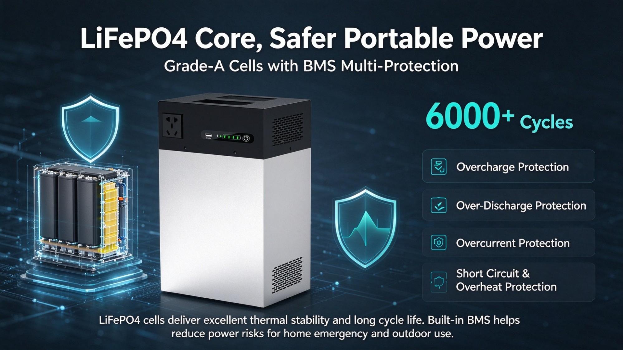 LiFePO4 Core: The Safety Advantage of Portable Power Station