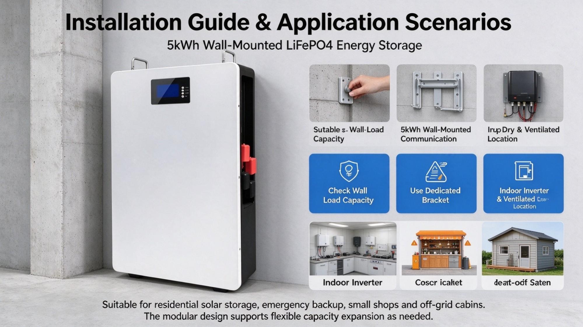 Installation Guide & Application Scenarios for 5kWh Wall-mounted Energy Battery