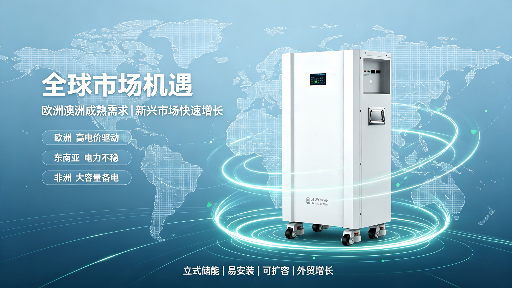 16kWh 站立式磷酸铁锂储能电池市场机遇与系统配置要点