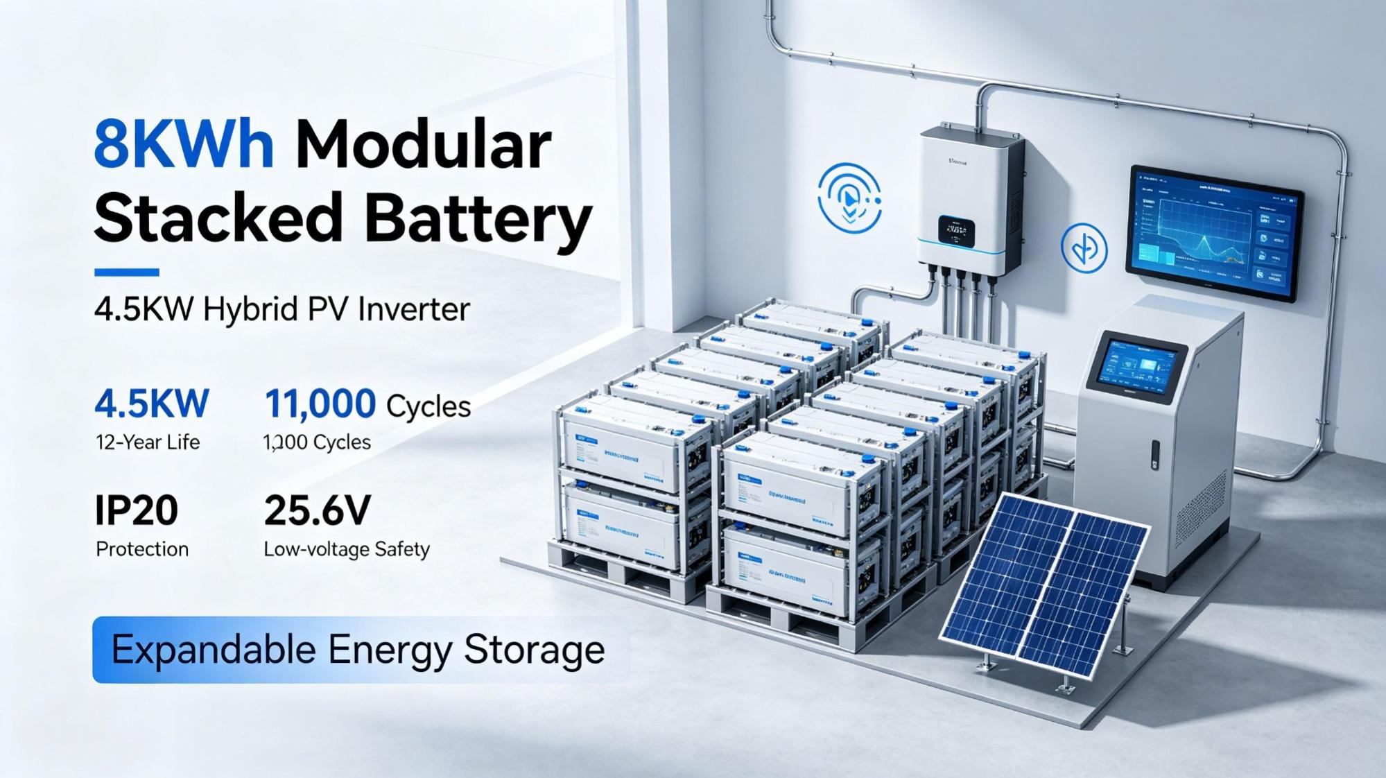 Capacity Expansion Solution of Modular Stacked 8KWh Low-voltage Energy Storage Battery
