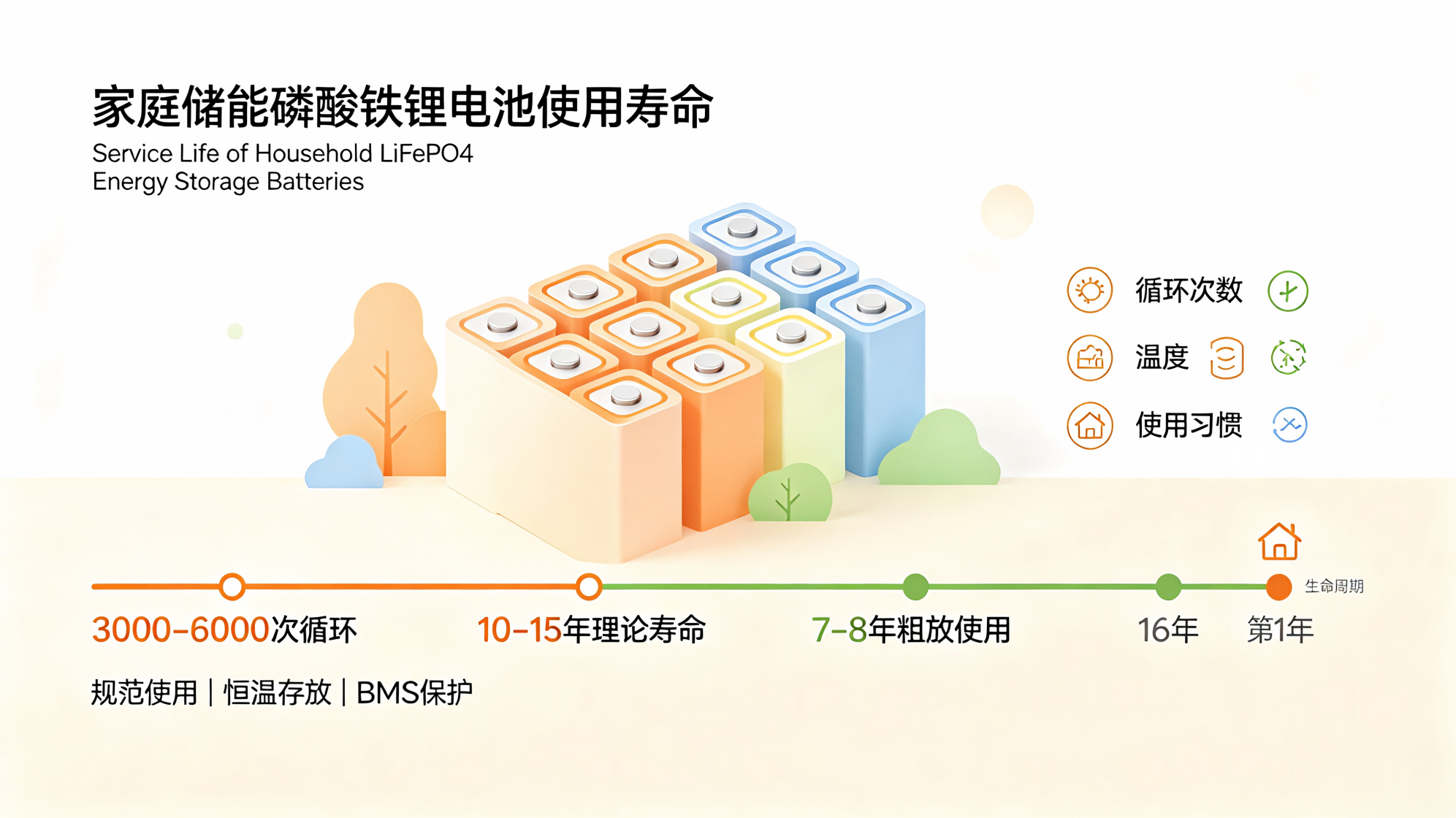 家庭储能磷酸铁锂电池使用寿命