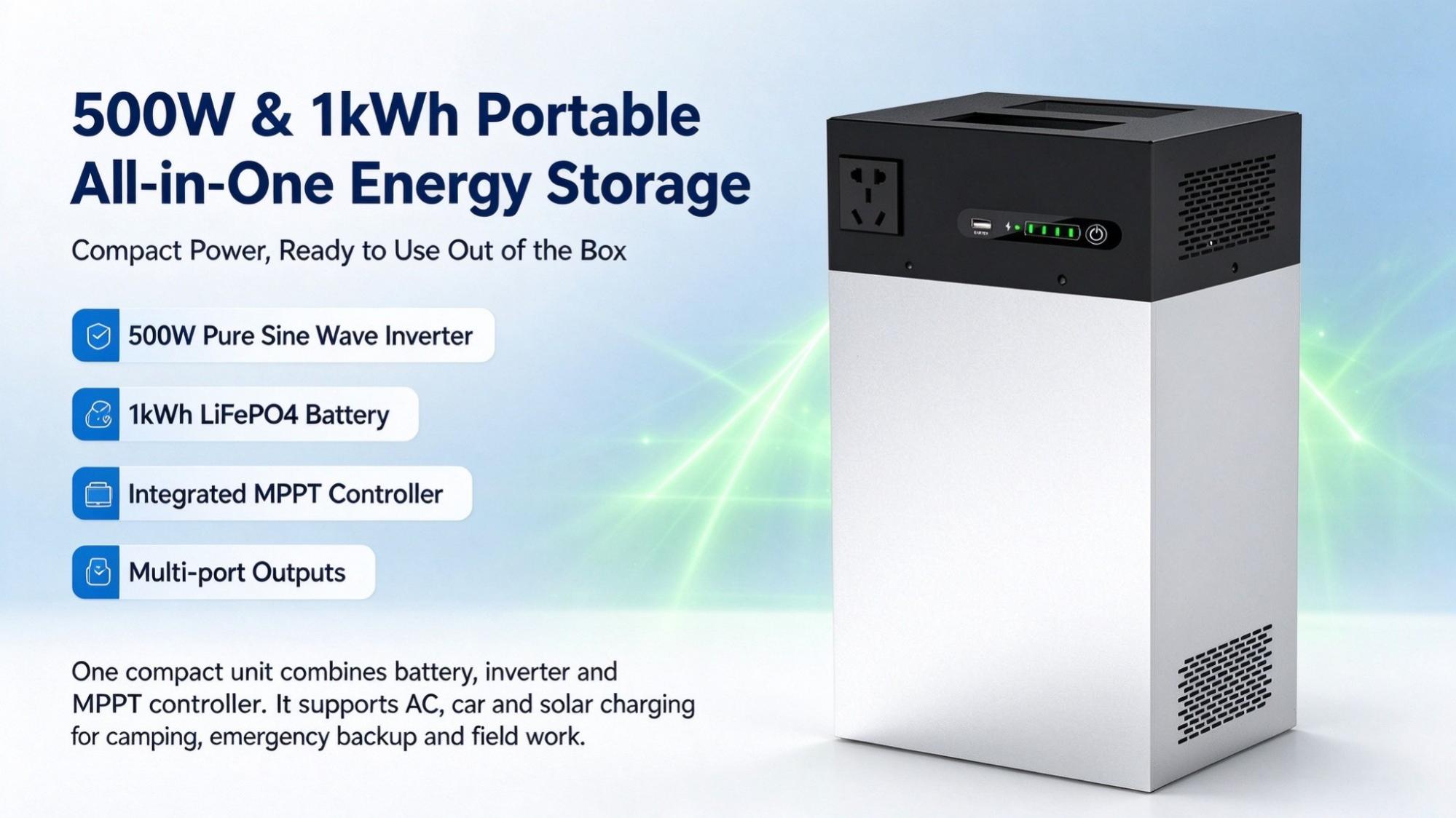 Introduction to 500W & 1kWh Portable All‑in‑One Energy Storage Unit