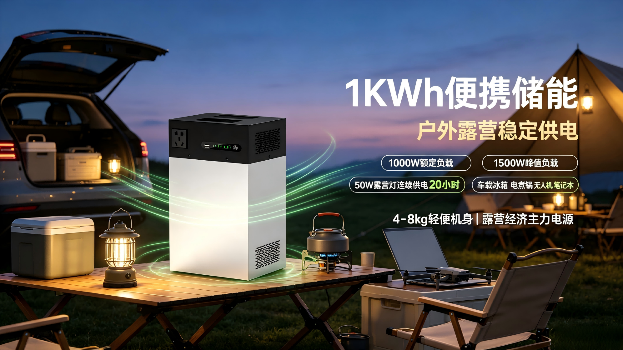 Load Performance & Market Prospect of 1KWh Portable Energy Storage for Camping Scenarios