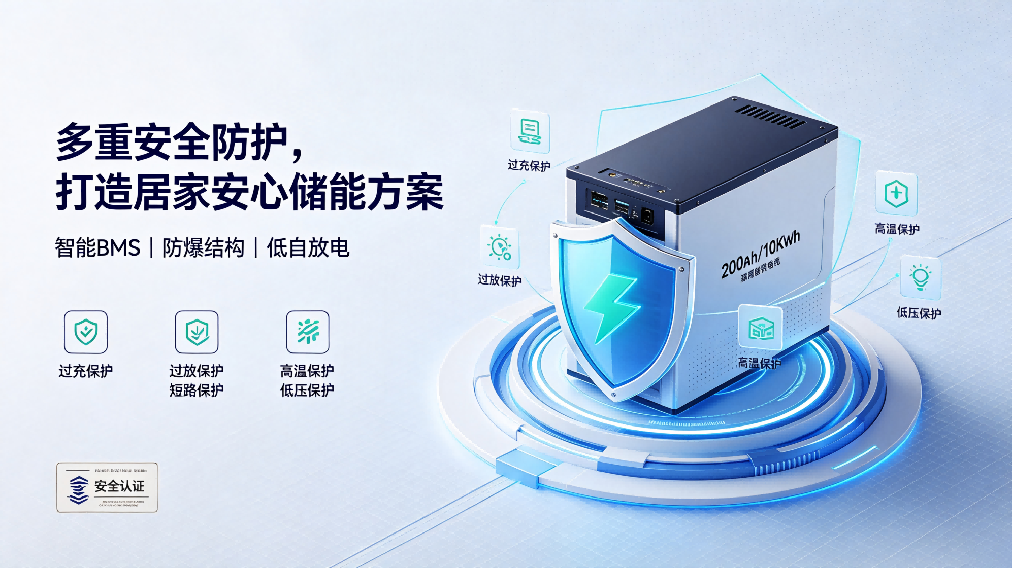 多重安全防护，打造居家安心储能方案