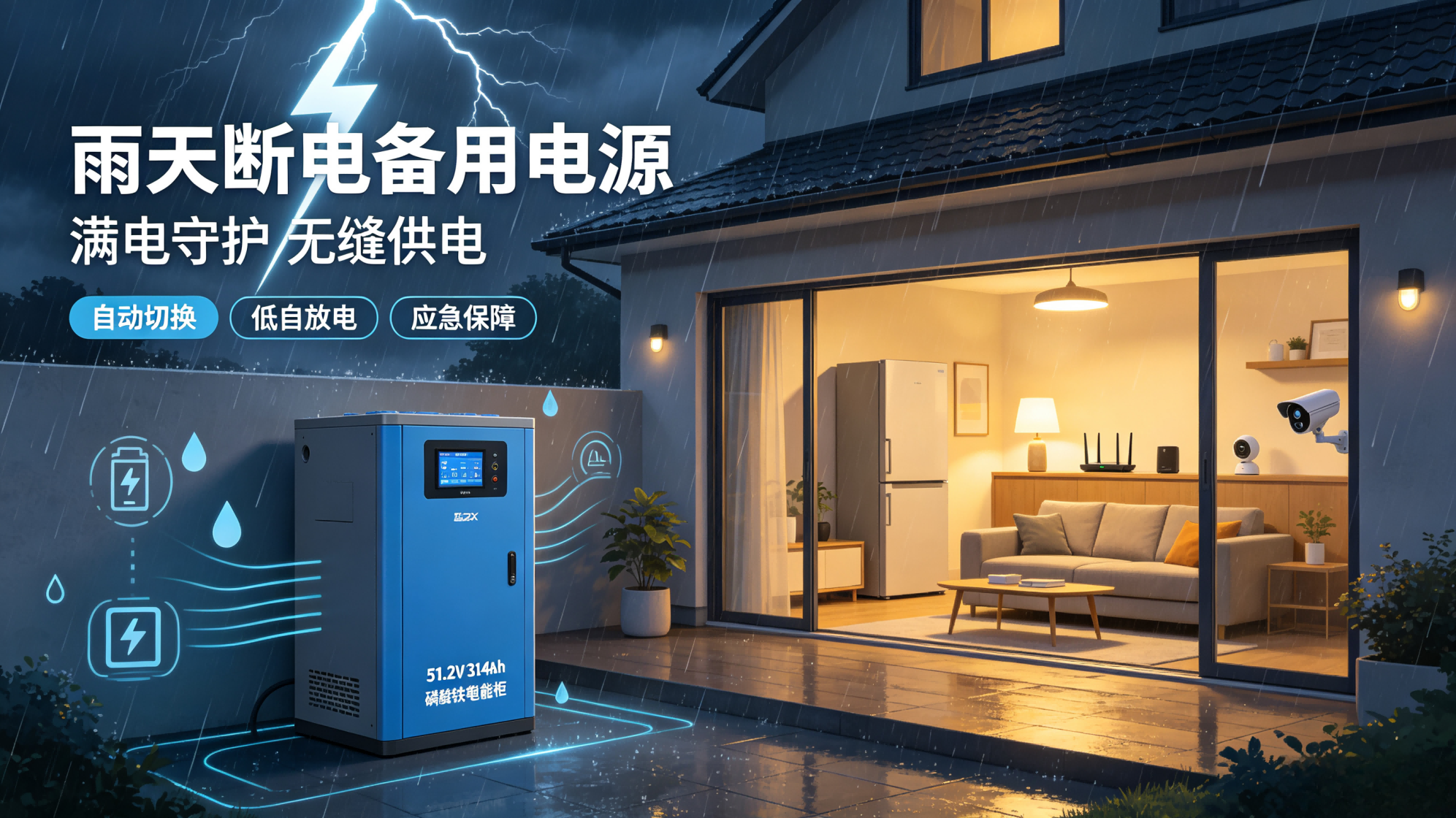 Special Backup Power Supply for Power Outages on Rainy Days