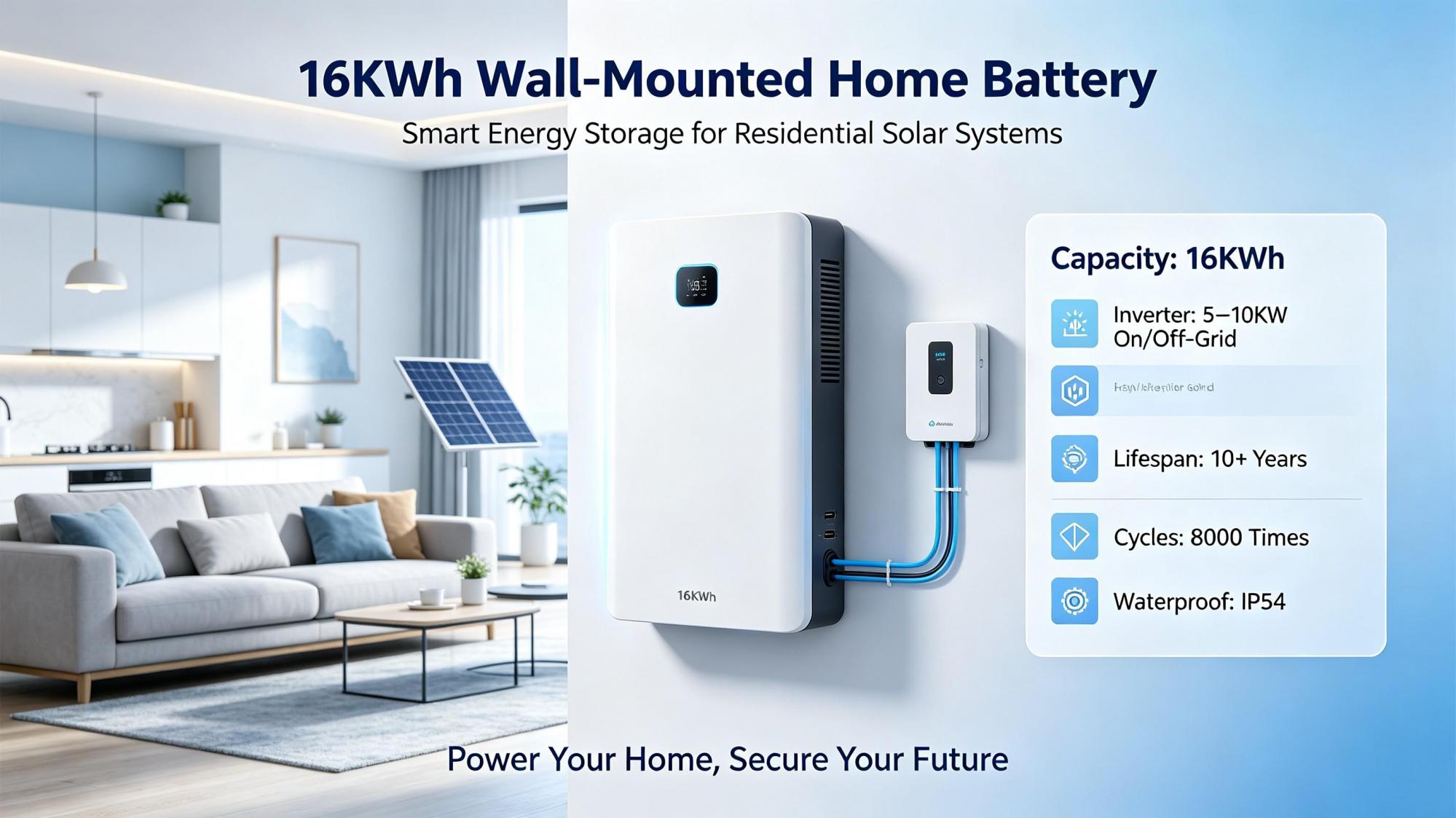 16KWh Wall-Mounted Household Energy Storage Battery Introduction