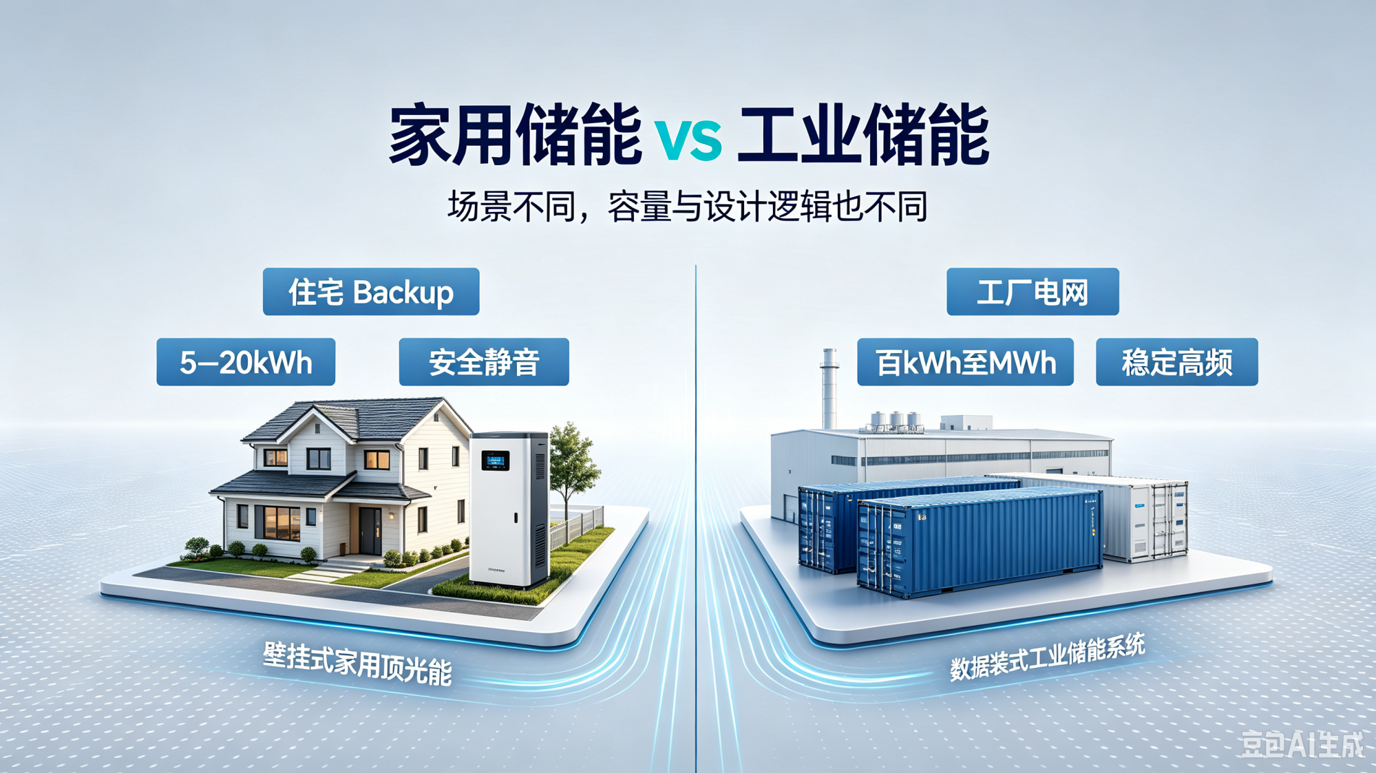 Core Differences Between Household and Industrial Energy Storage Batteries