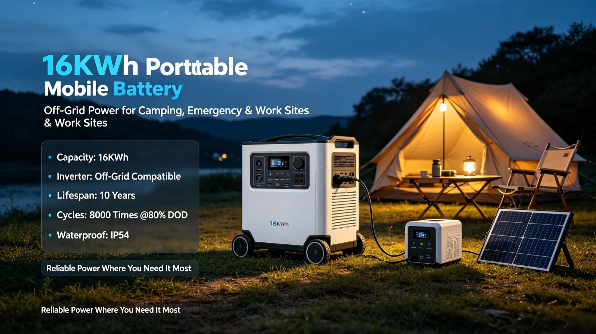 Applicable Scenarios and Parameters of 16KWh Portable Mobile Energy Storage Battery