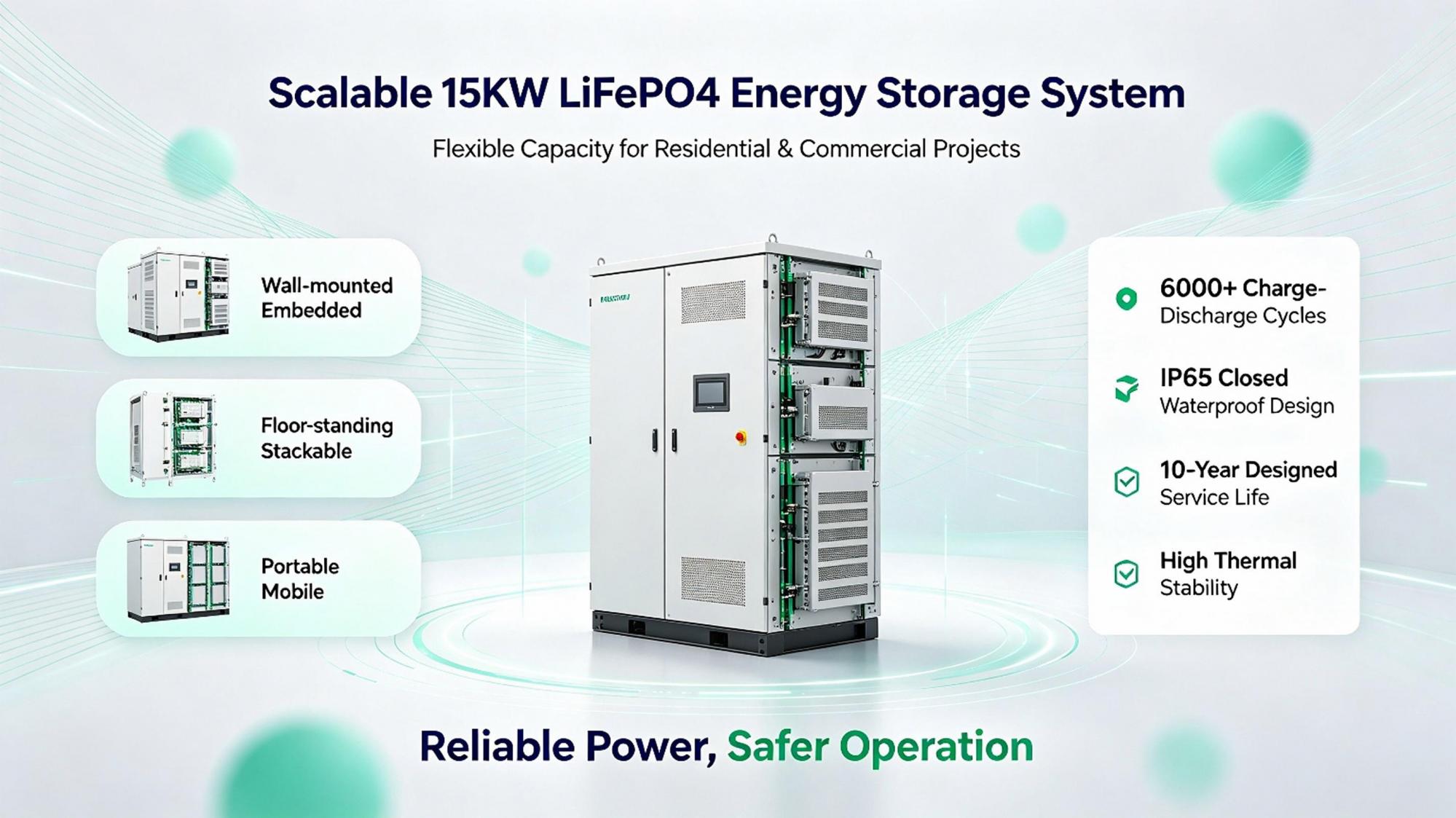 Core Parameters of 15KW Long-Cycle Energy Storage Battery