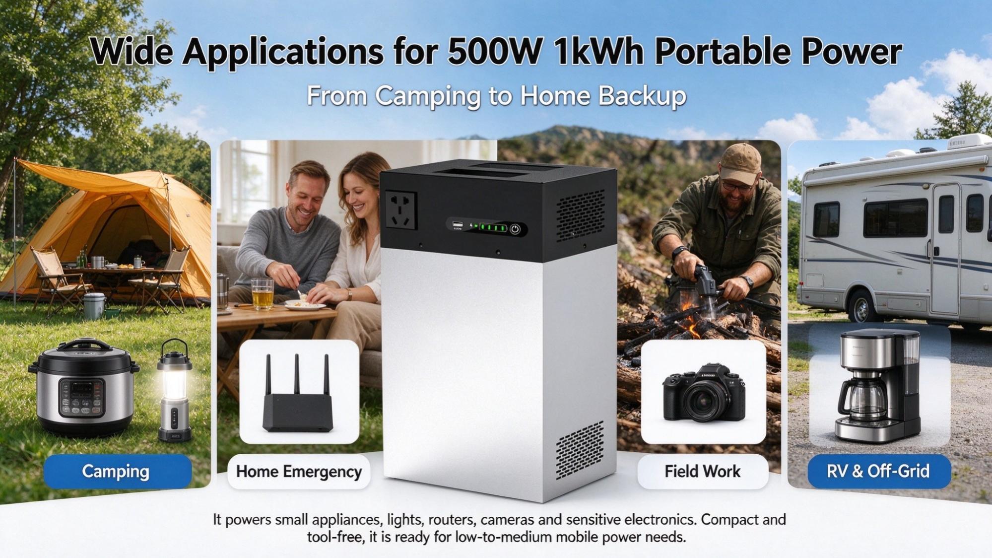 Wide Application Scenarios for 500W 1kWh Portable Energy Storage