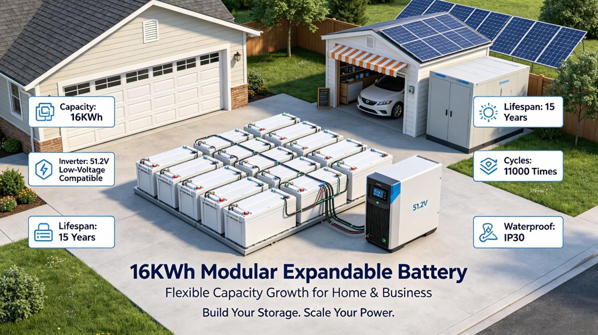Technical Advantages of 16KWh Modular Expandable Energy Storage Battery