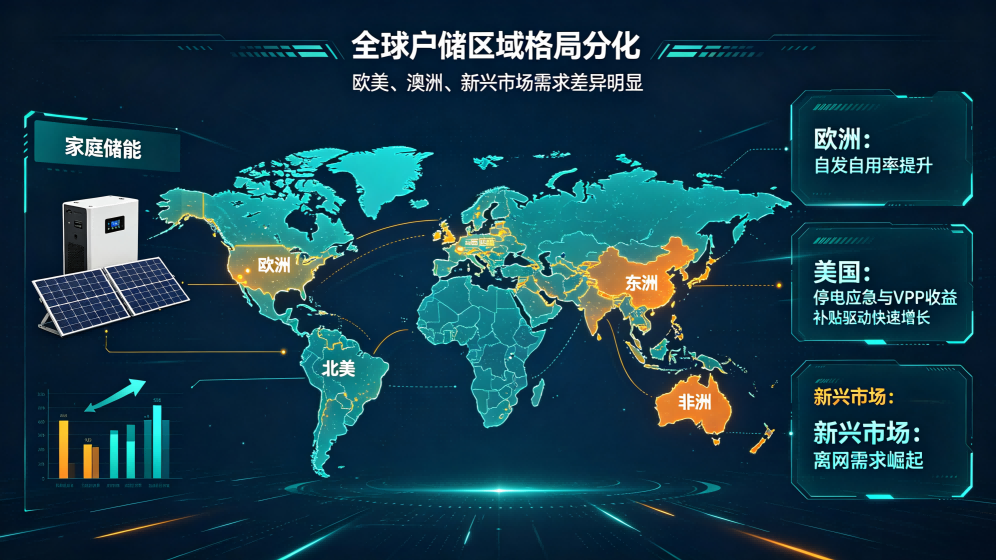 Diversified Regional Patterns of Global Home Energy Storage, Three Markets Feature Different Demand Logics