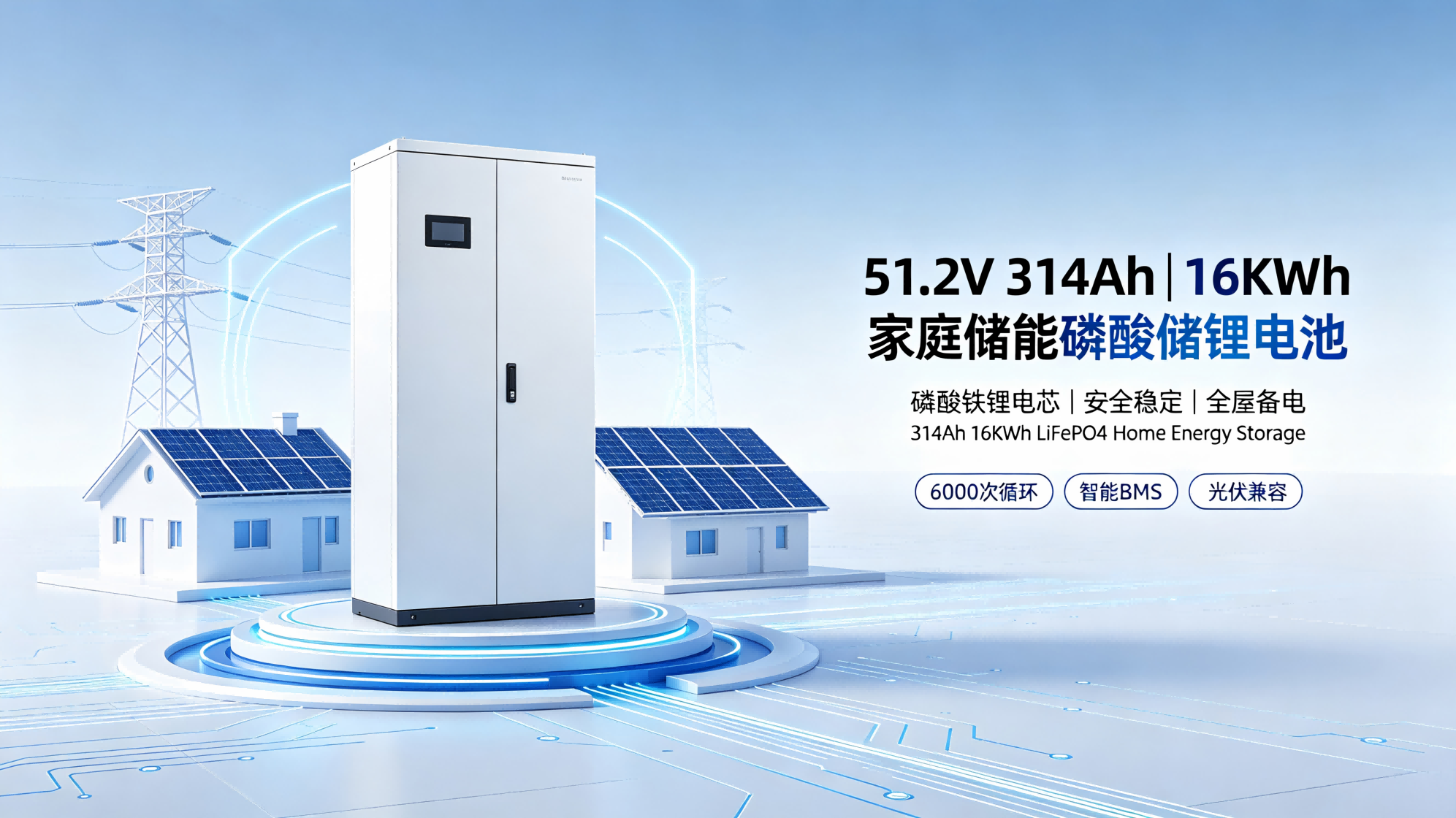 51.2V 314Ah｜16KWh LiFePO4 Battery, Ideal Home Energy Storage Solution