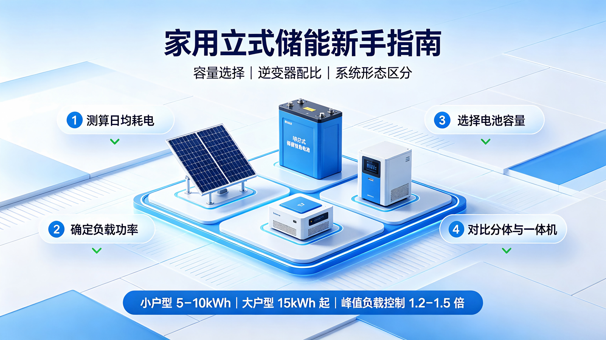 家用立式储能新手指南｜容量选择、逆变器配比、系统形态区分